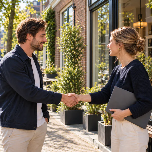 Twee ondernemers geven elkaar een hand