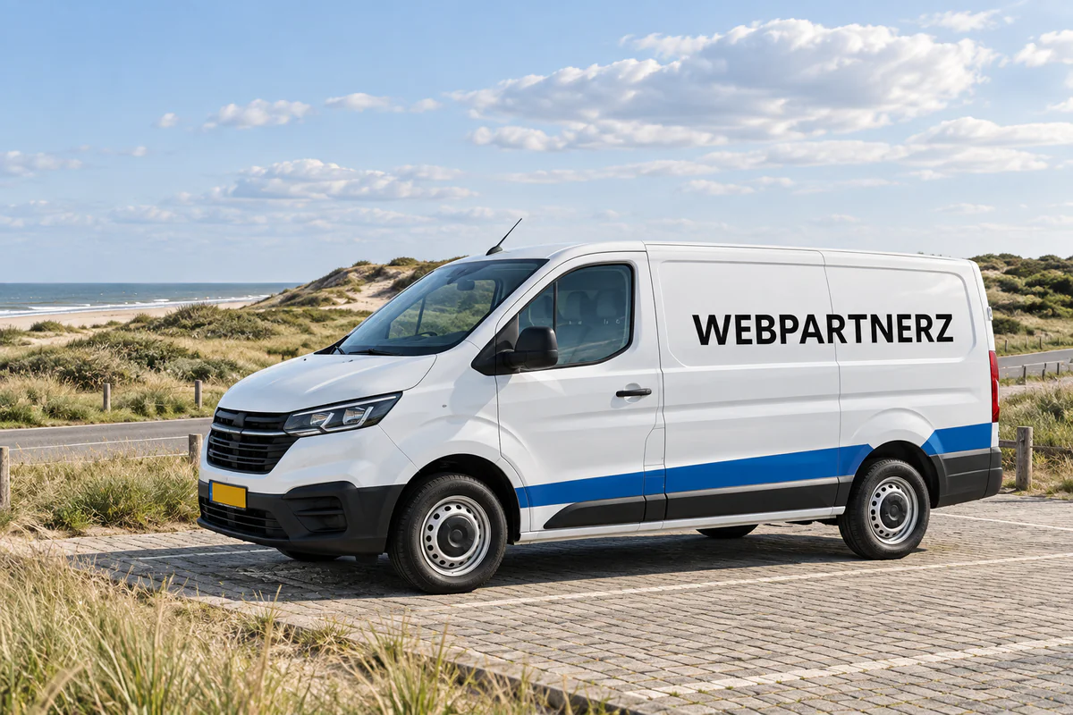 Bestelbus met belettering van Webpartnerz