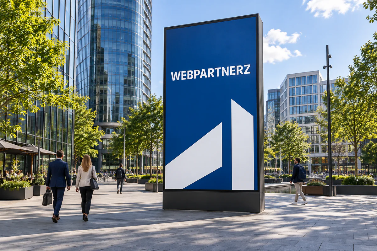 Reclamezuil met een ontwerp van Webpartnerz